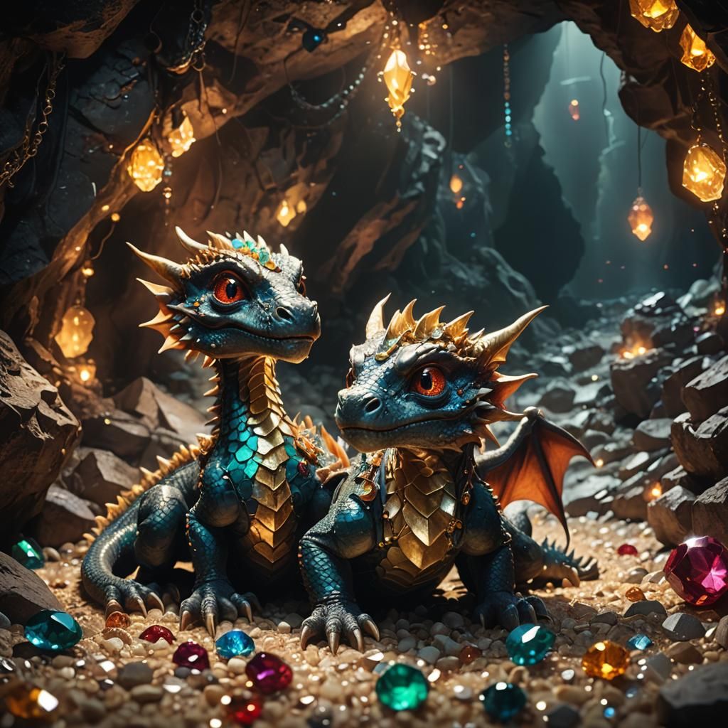 Mother Dragon and Baby in Jewel Cave