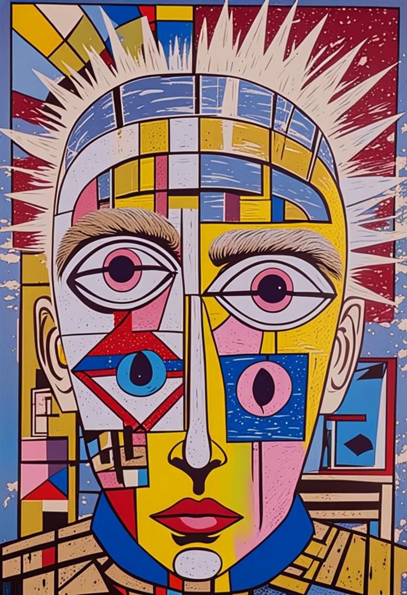 Pop Art Rock Poster in Screen Print Style