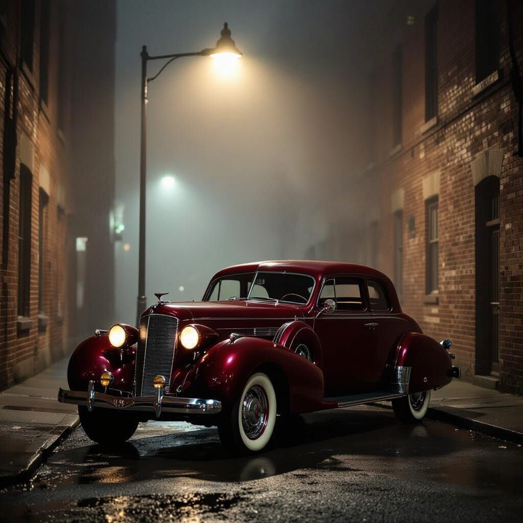 1936 Cadillac LaSalle in Noir Alleyway