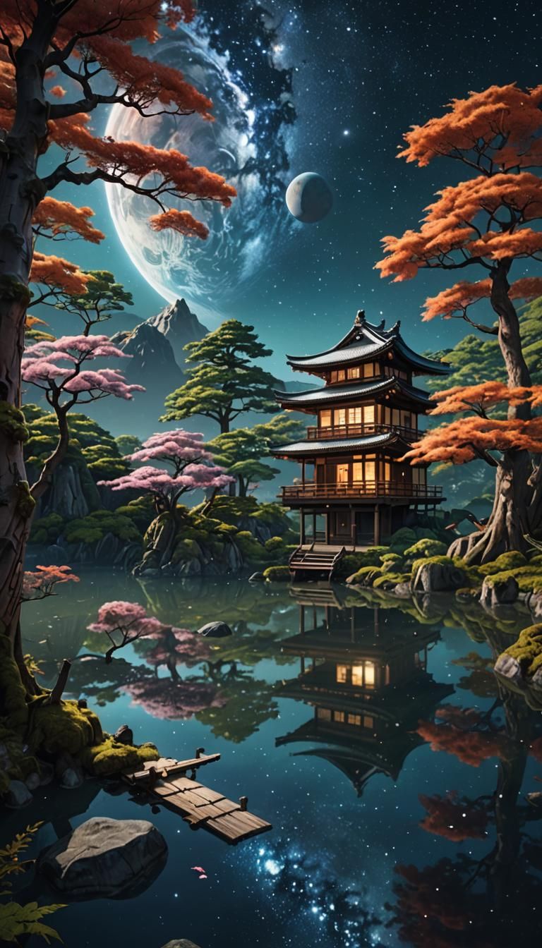 Cosmic Japanese House in Bamboo Forest