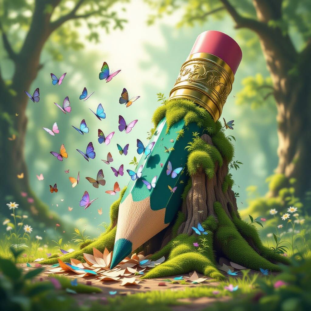 Iridescent Butterflies Emerge From Ancient Pencil Monument