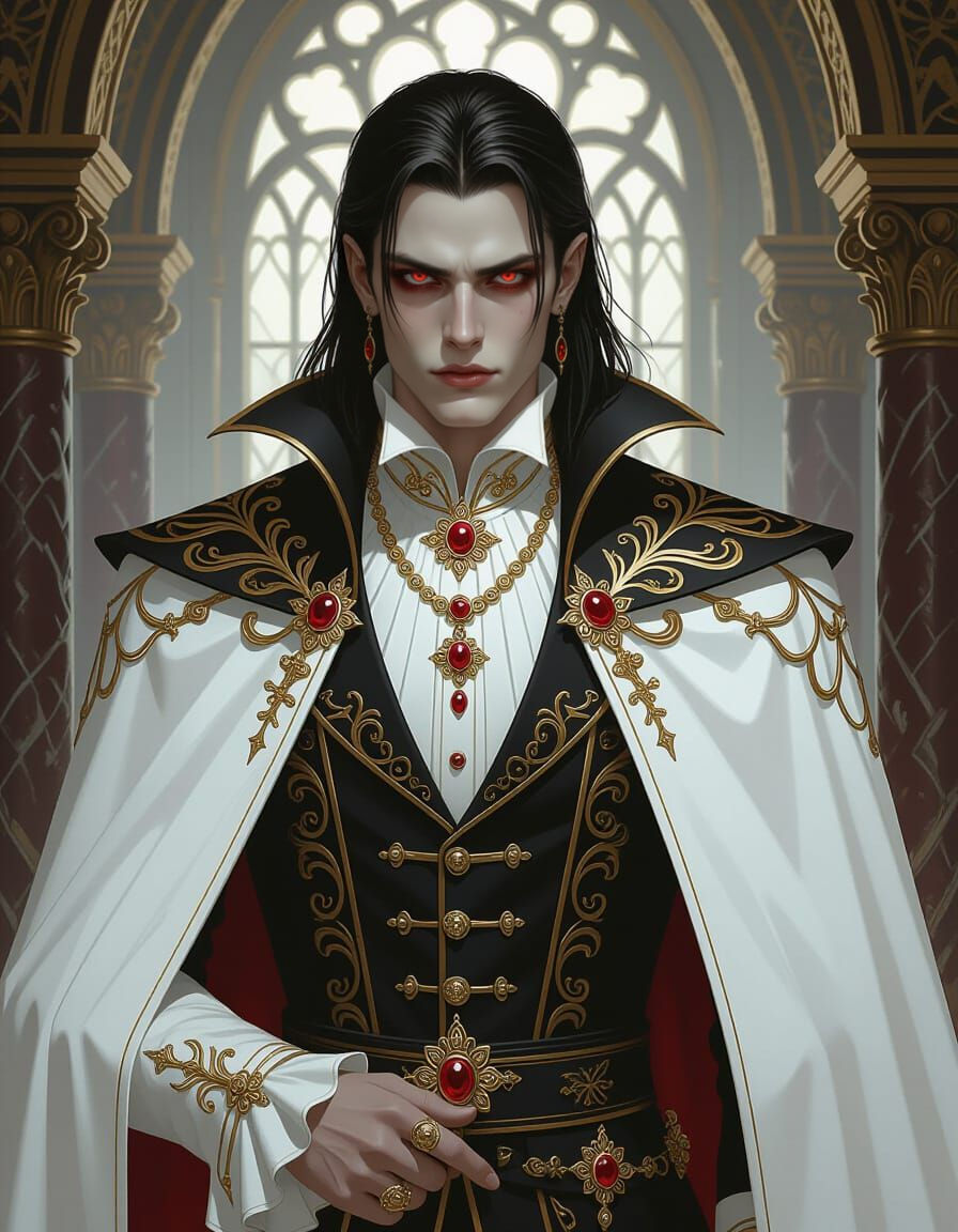 Orzhov Vampire in Ornate Basilica, Digital Realism