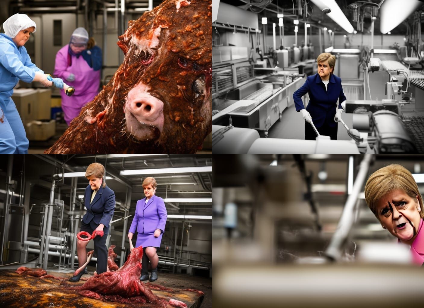 Politician in Slaughterhouse: Stark Professional Photo