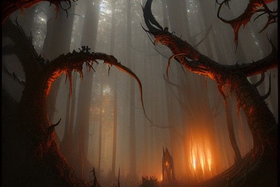 Forest Elf Home: Sinister Fantasy Art