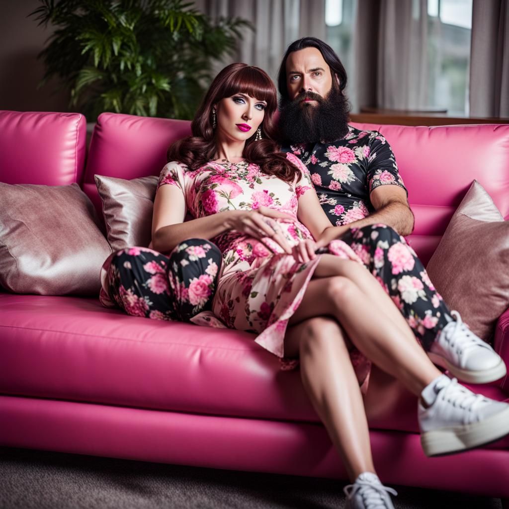 Candid Couch Cuddle: Professional Photography with Bokeh