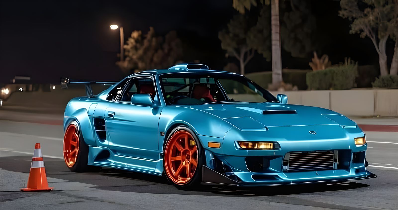 Aggressive 1990 Toyota MR2 Widebody Concept Car Drifting