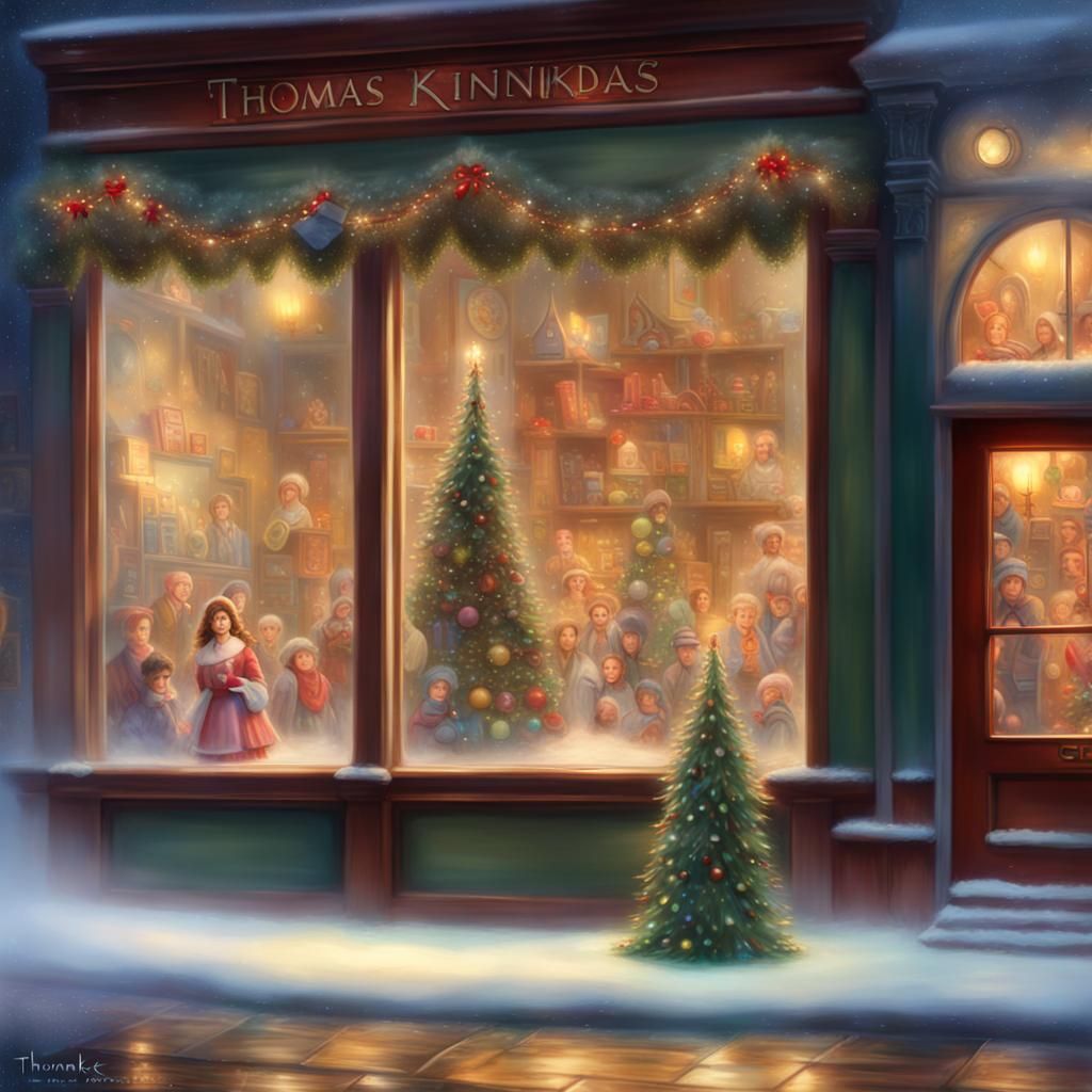 Christmas Toy Shop Window in Classic Academia Style