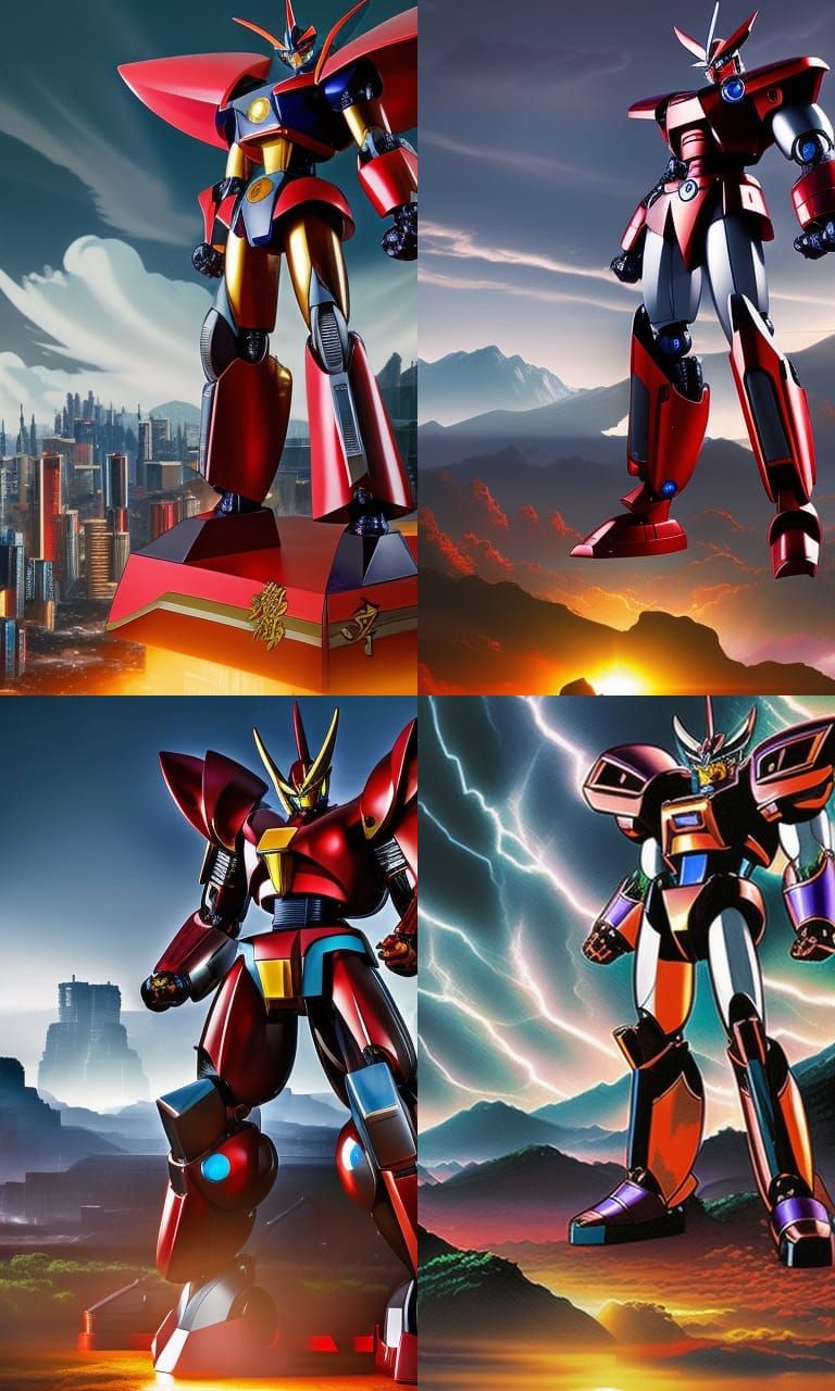 Giant Mecha Robot in Anime Style