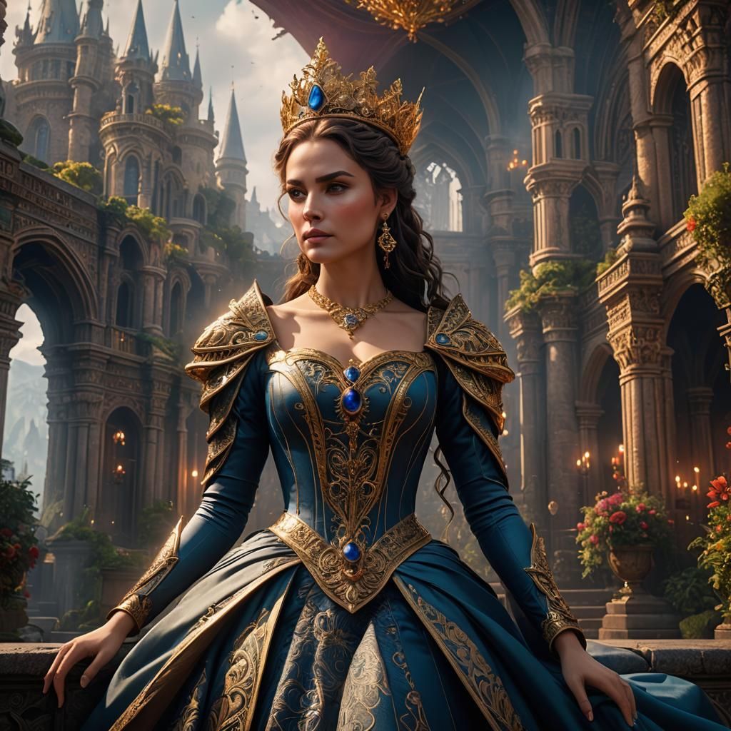 Elegant Queen in Detailed Matte Painting