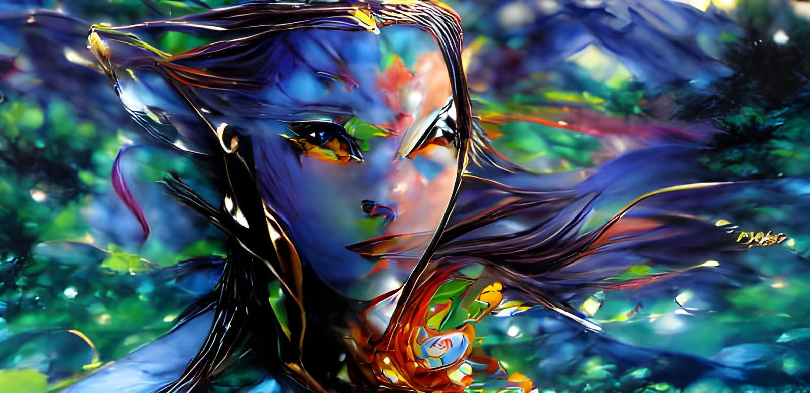 Avatar maiden warrior by Takeshi Obata and Lisa frank