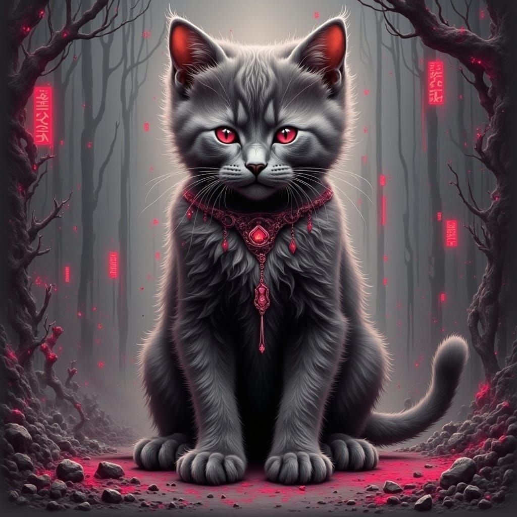 Surreal Portrait of a Fierce Feline