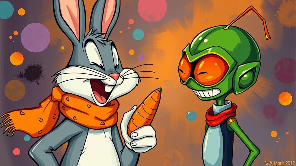 Bugs Bunny Laughs: Alcohol Ink Digital Art