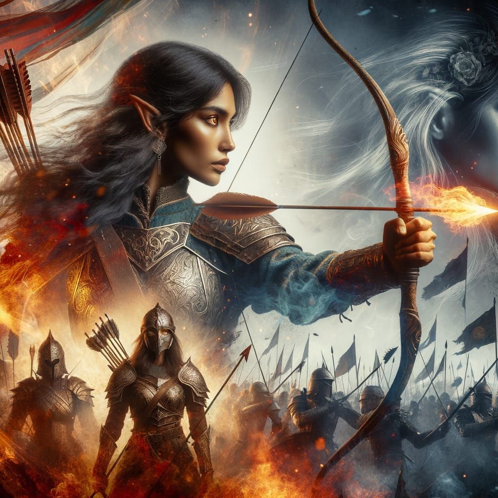 Warrior's Flaming Strike in a Stormy Battlefield