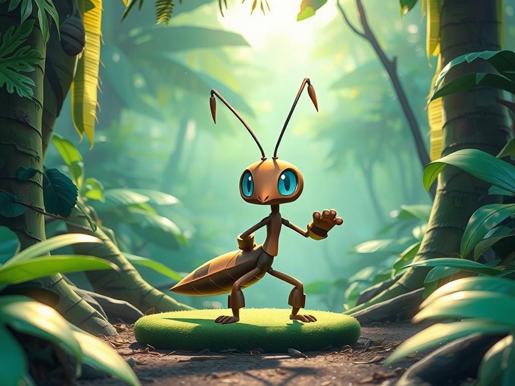 Brazilian Stick Insect Pokémon in Zelda Wind Waker Style