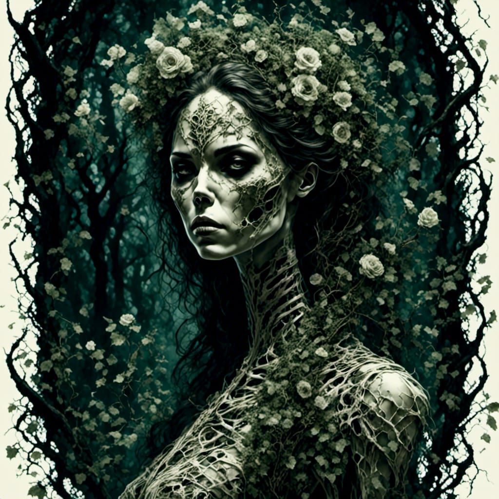 Ethereal Forest Maiden: A Spectral Portrait
