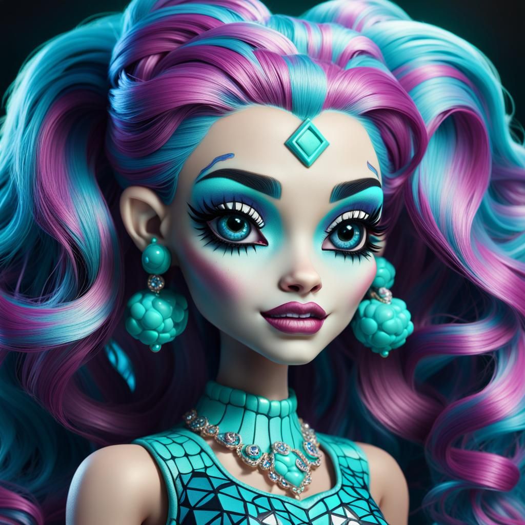 Lagoona Blue Cartoon with Symmetrical Features