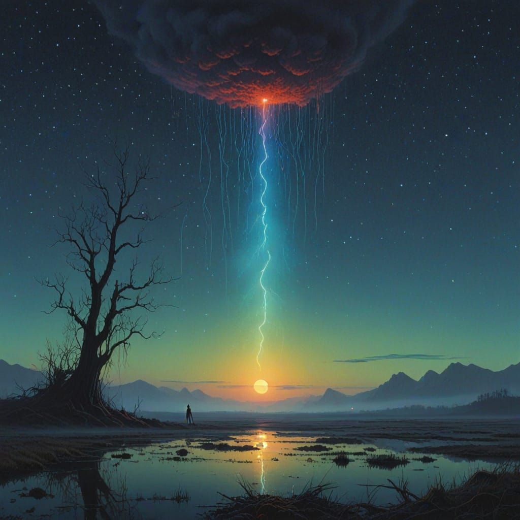 Ethereal Soul in Cosmic Dreamscape