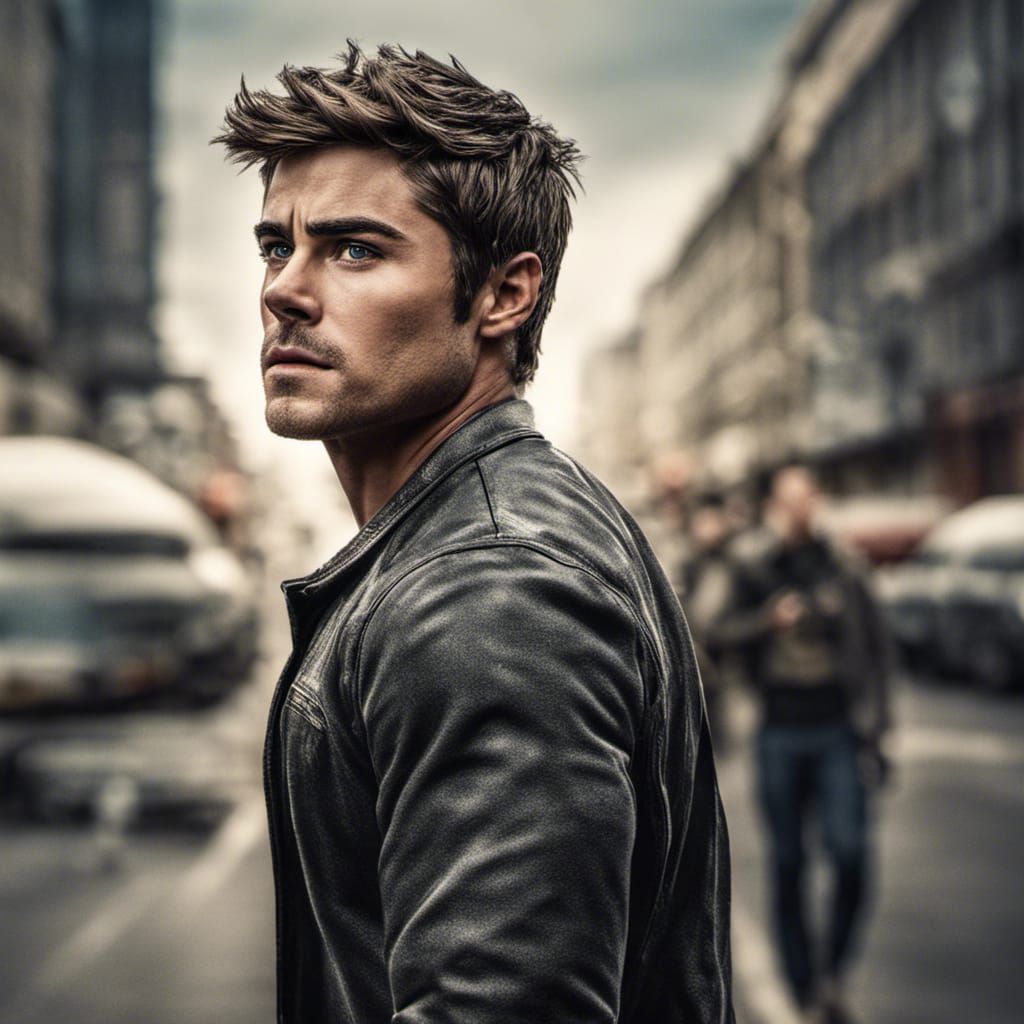 Hyperrealistic Superhero Portrait of Zac Efron