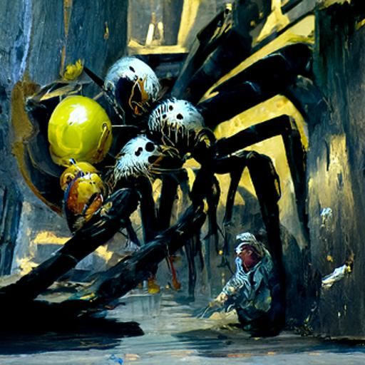 Spider Infestation in the Style of James Gurney