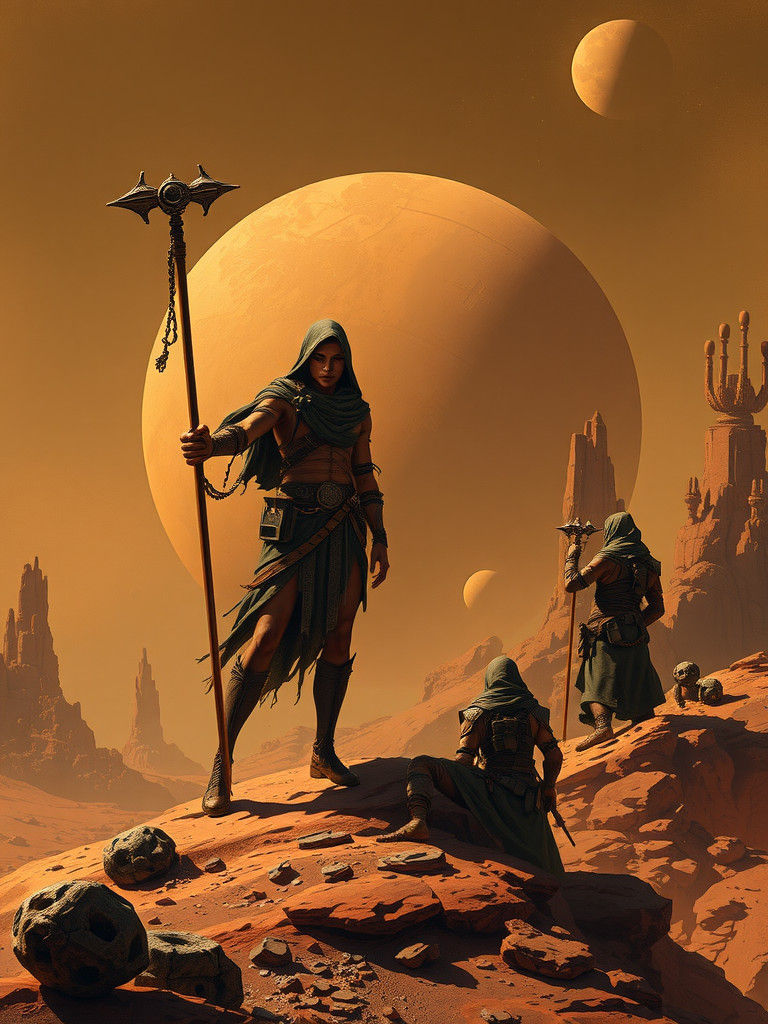 Barsoom Artwork in Retro Sci-Fi Style