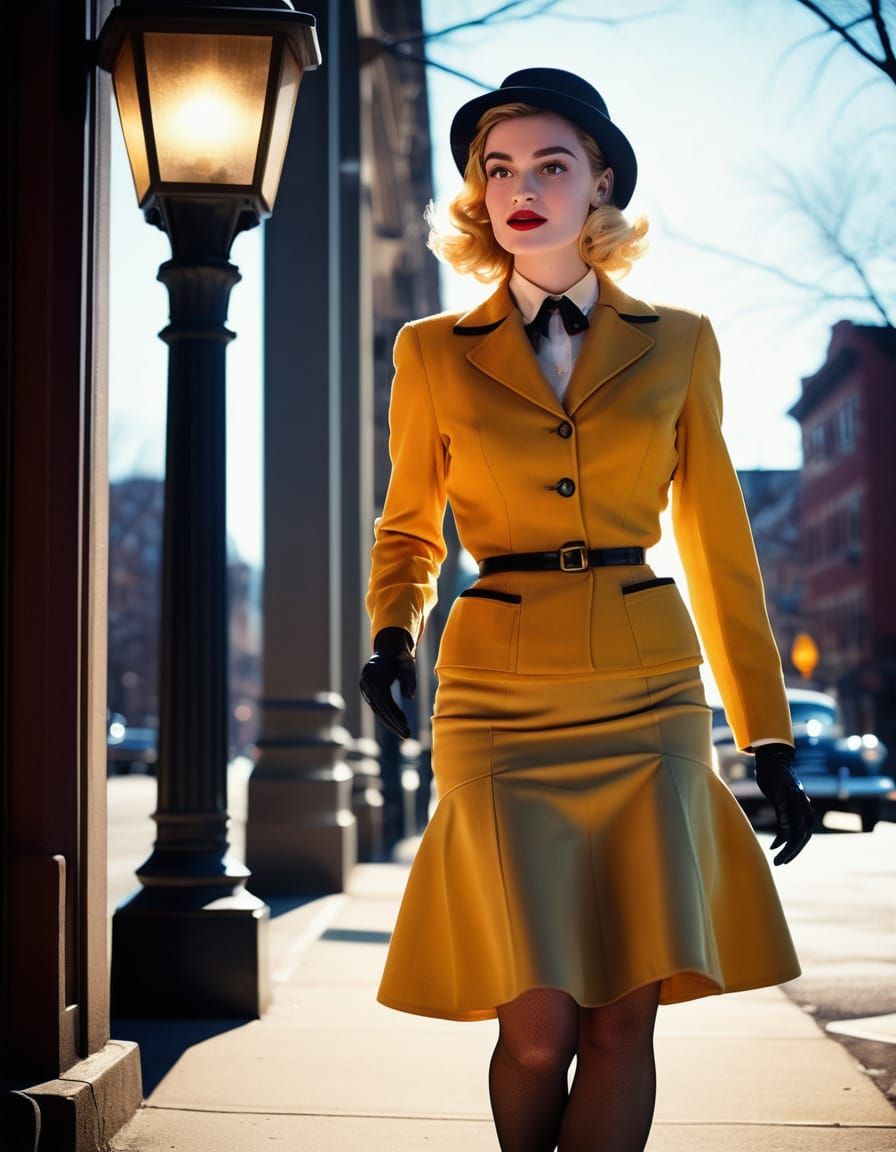 Vintage Pin Up Beauty Walks Down Philadelphia Streets