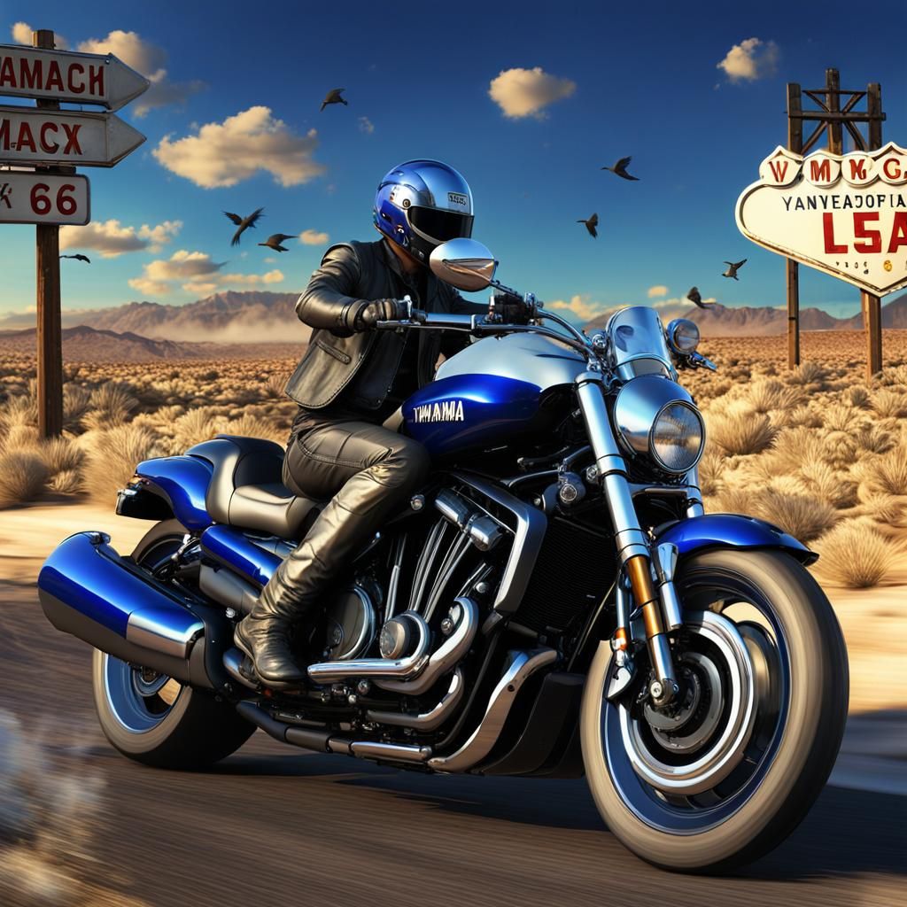 Yamaha Vmax on Route 66: Fantasy Concept Art