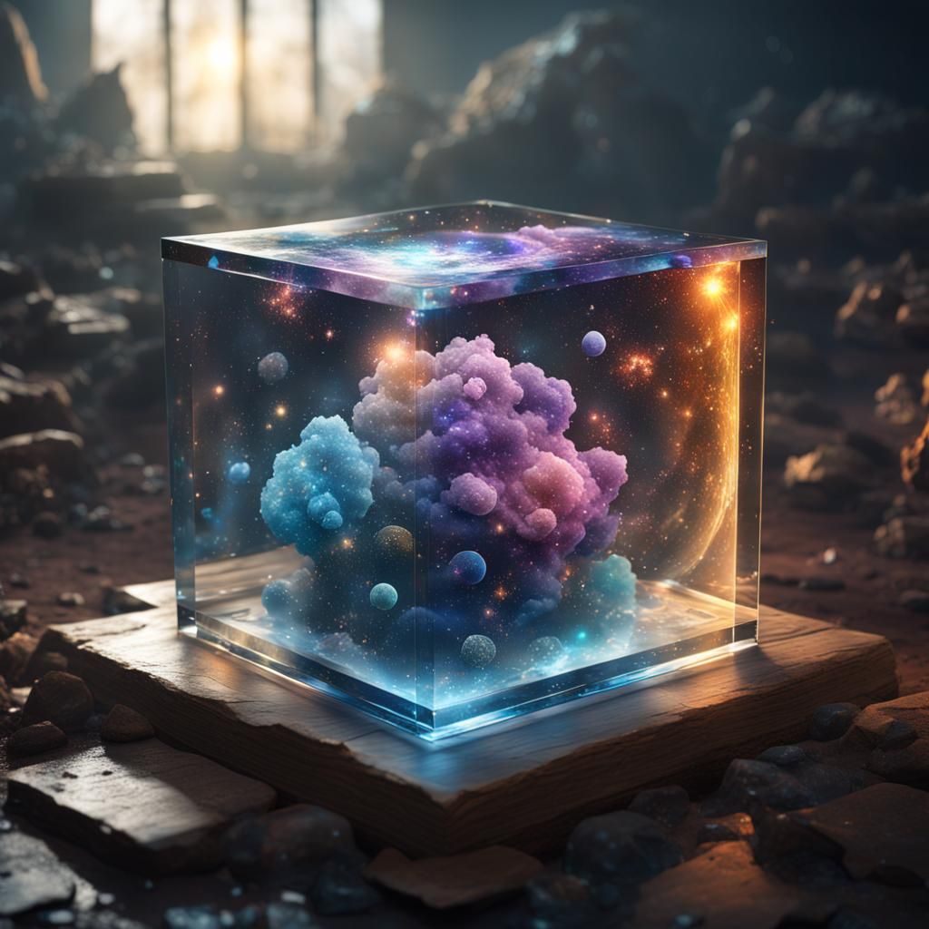 Glass Cube Universe: Detailed Fantasy Concept Art