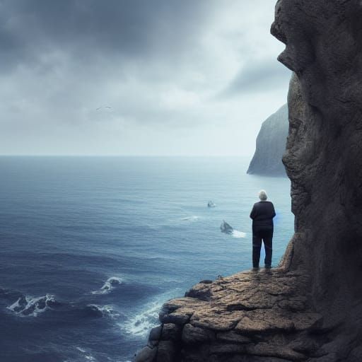 Epic Ocean Divide: Dramatic Digital Matte Painting