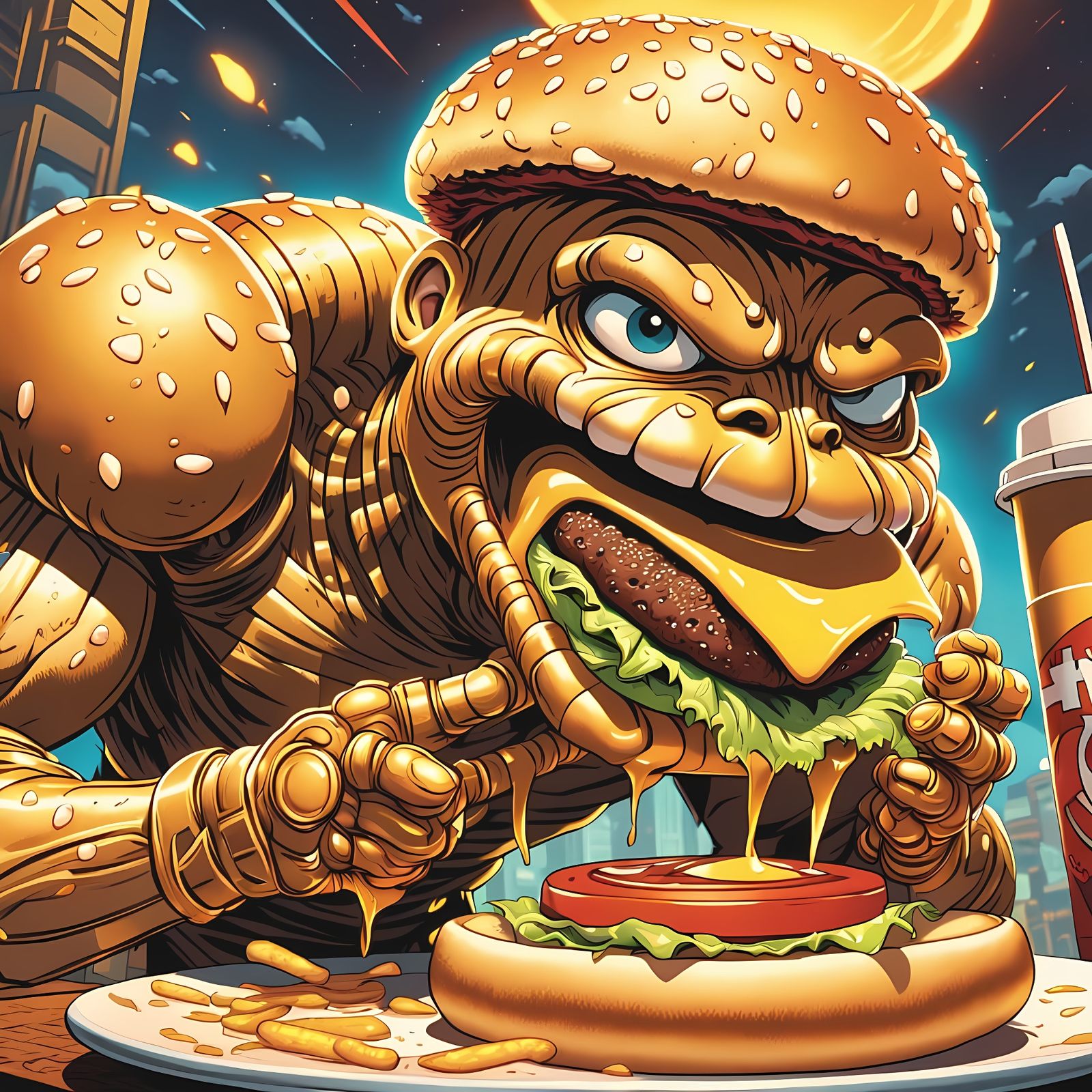 Hungry Jack's Mascot in Comic Book Art