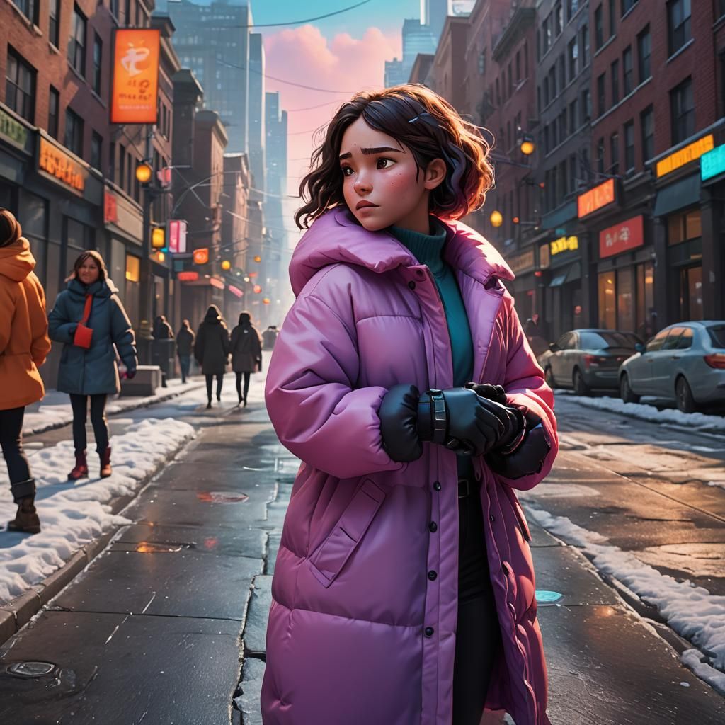 Girl in Handcuffs: Vibrant 3D Digital Art