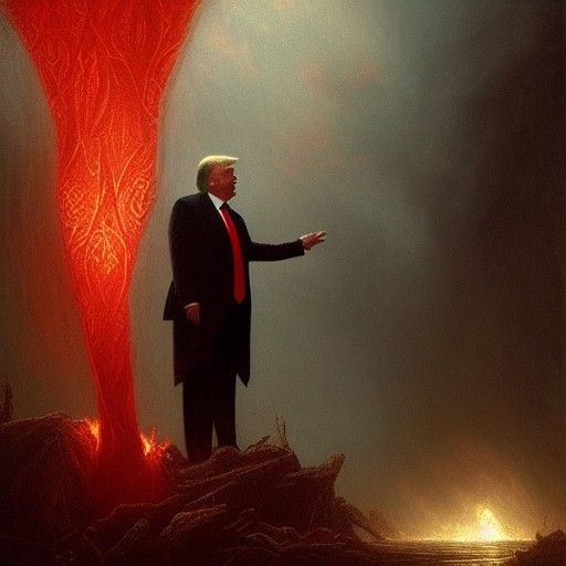 Donald Trump's Fiery Demonic Red Tie