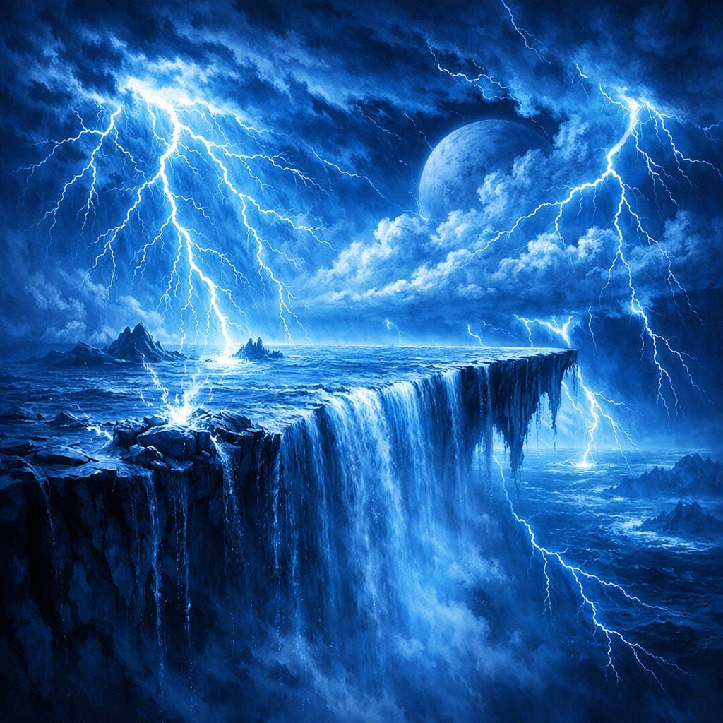 Surreal Lightning Storm at World's Edge