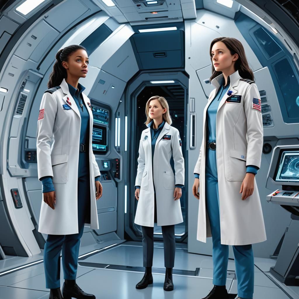 Futuristic US Space Force Spaceship Concept Art in Hyperreal...