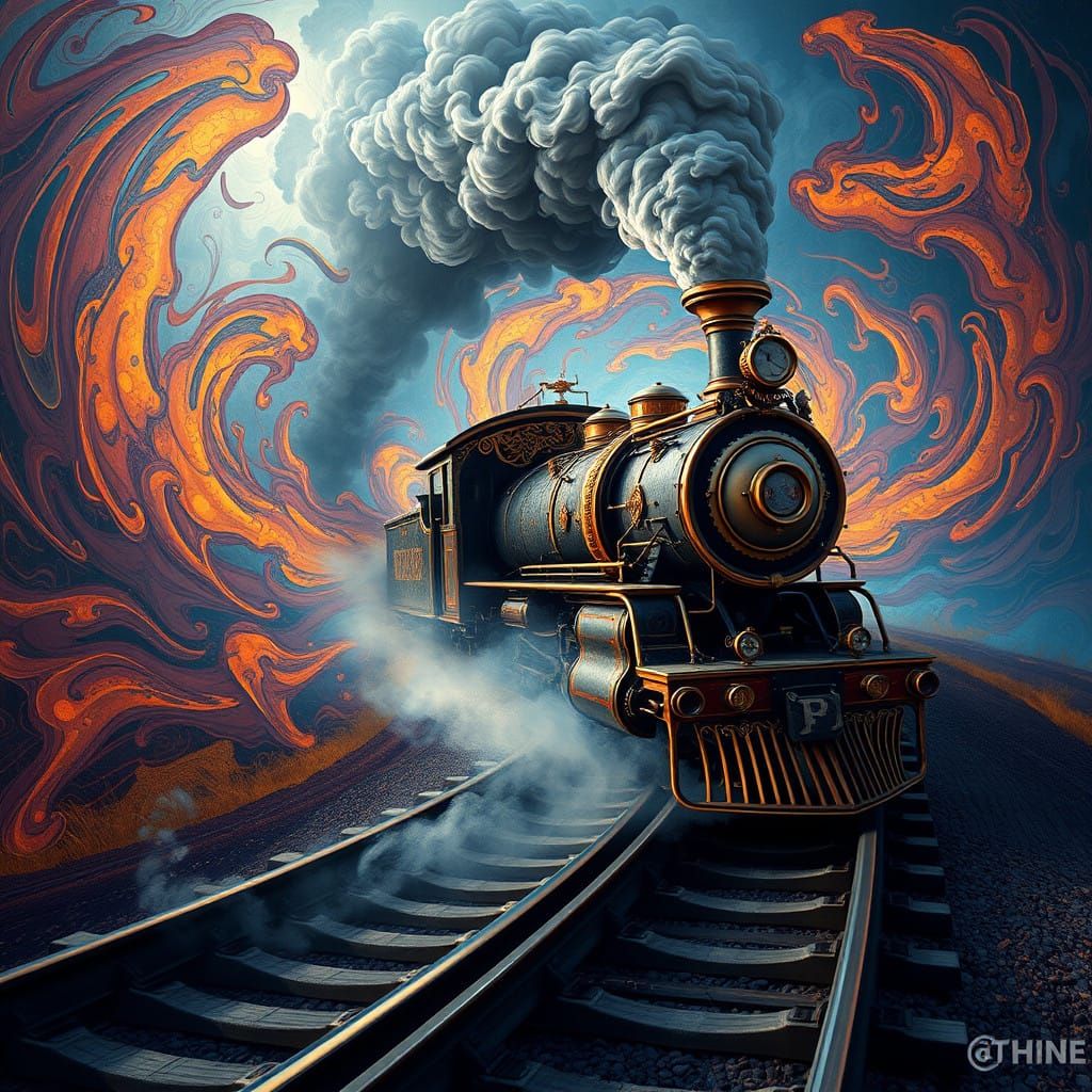 Majestic Old-World Train Unfolds Mystical Dreamscape