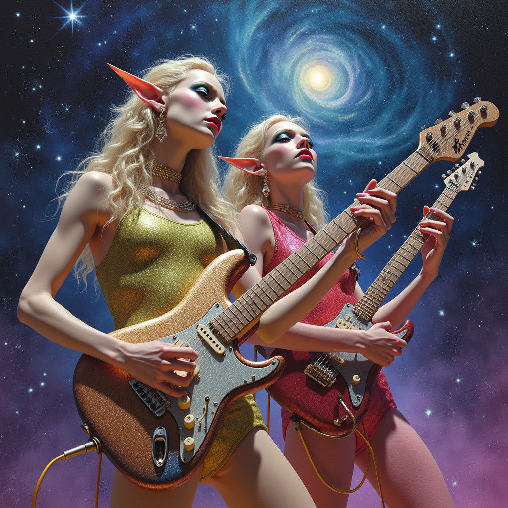 Glam Rock Elves in Psychedelic Star Vortex