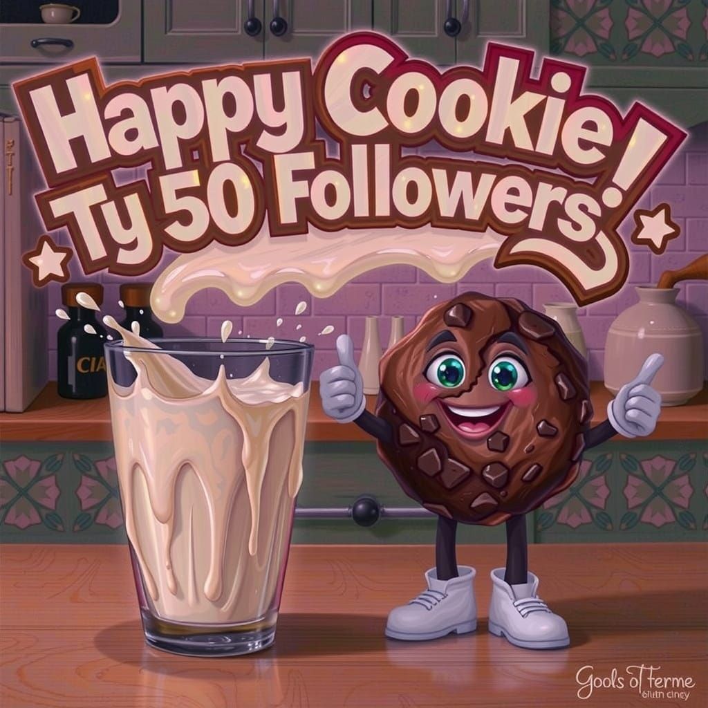 Cozy Kitchen Scene with Milk and Cookie Message