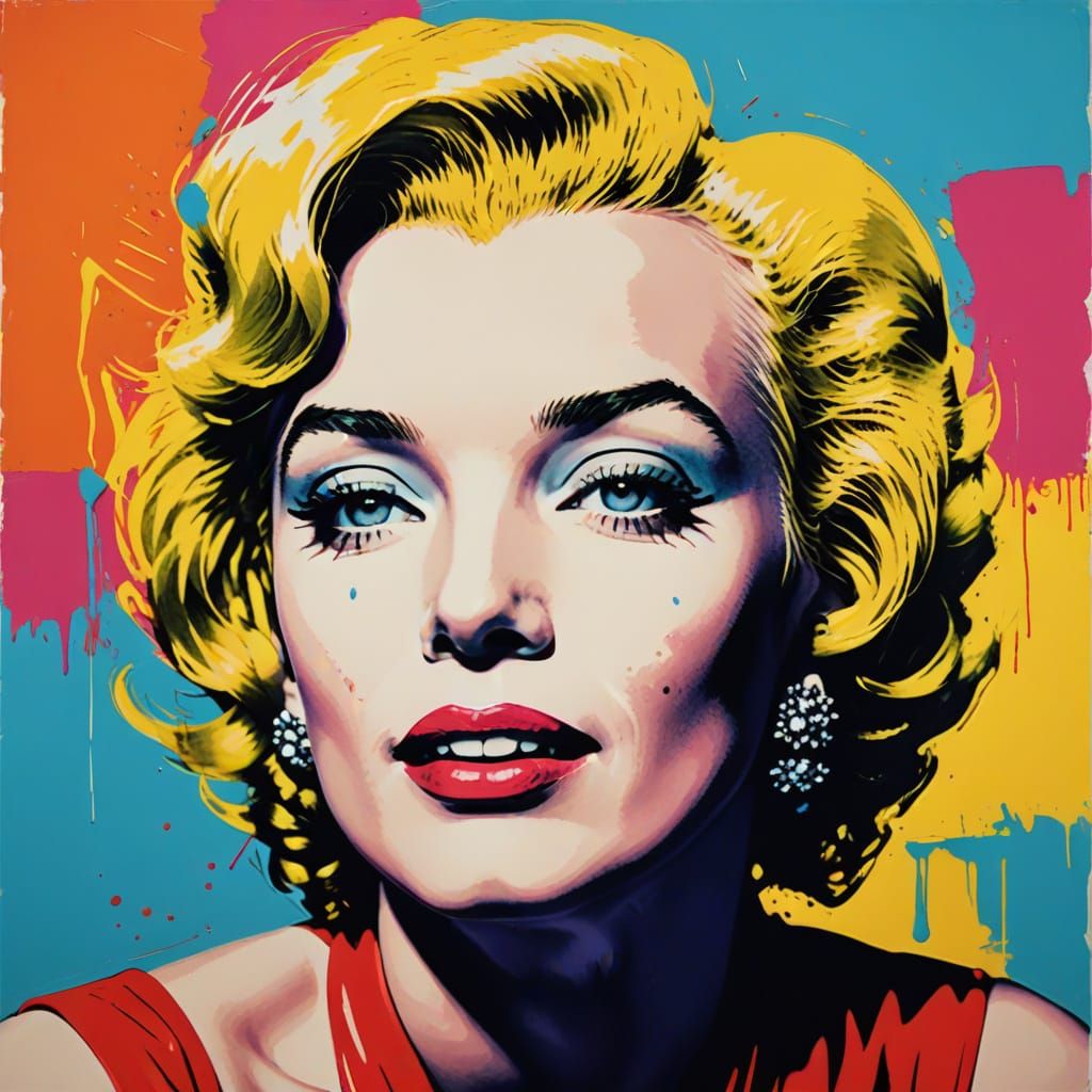 Marilyn Monroe Pop Art Portrait in Bold Graphic Style