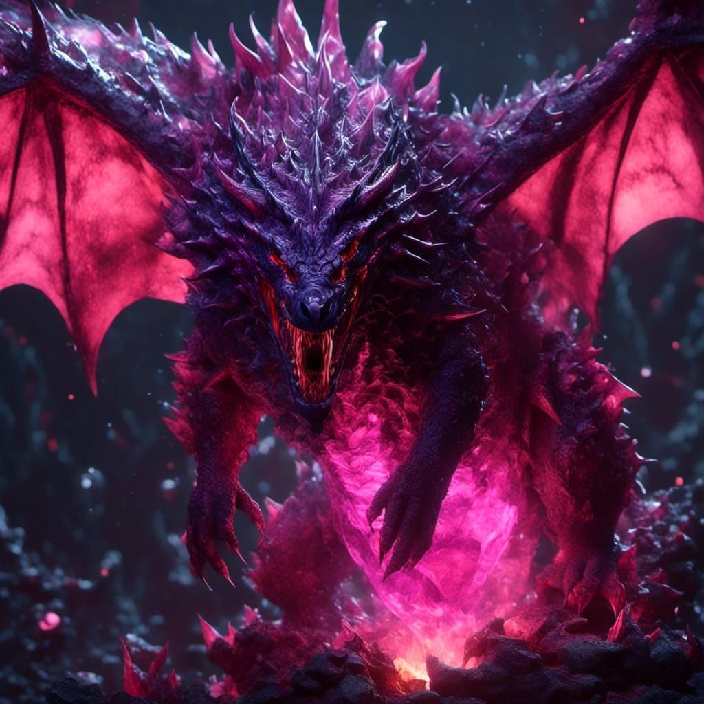 Epic Diamond Lava Dragon Bear Portrait