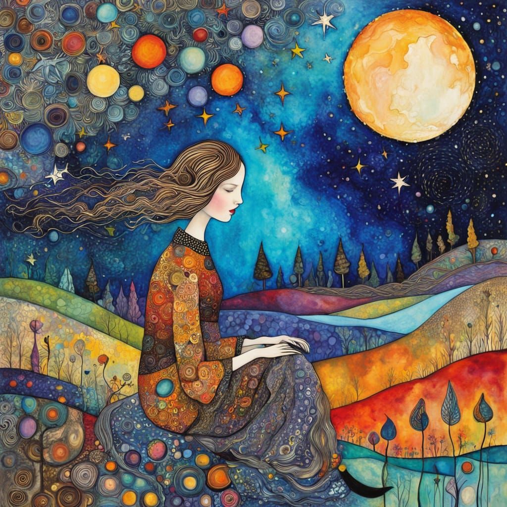 Surreal Cosmic Landscape in Fauvist Style