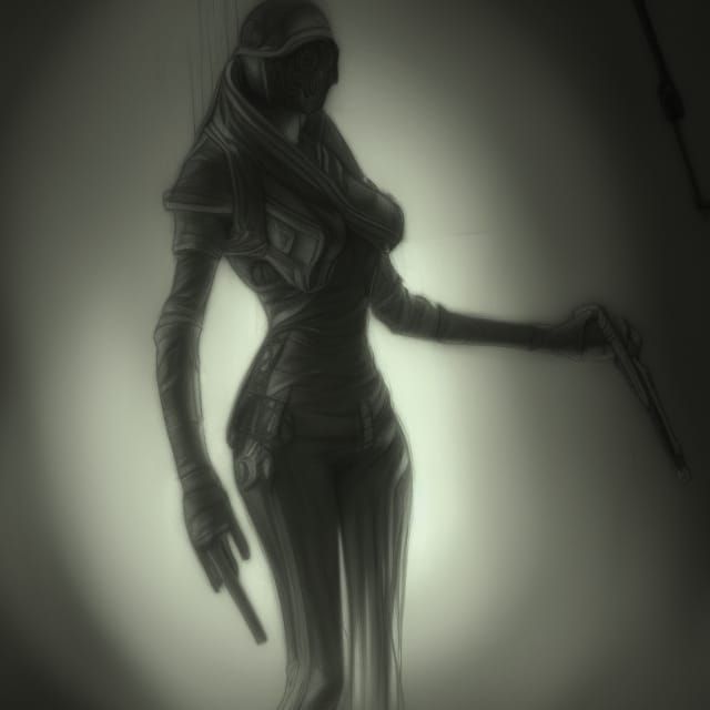 Sci-Fi Horror Anime Warrior in Dystopian World