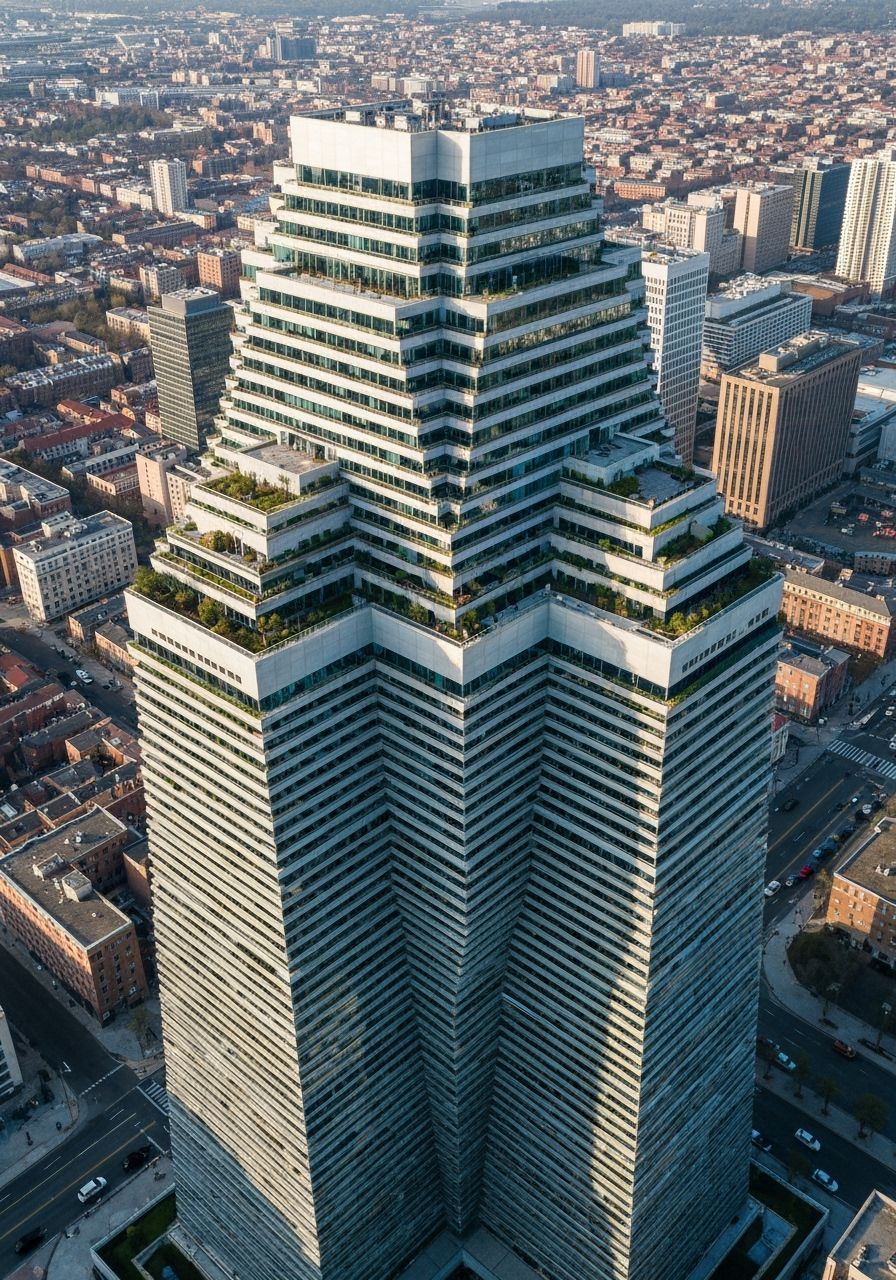 Stepwell Skyscraper in Andrew Prokos Style Photography