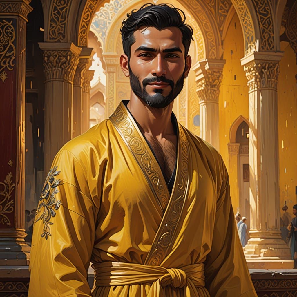 Golden Velvet Sultan in a Mosque