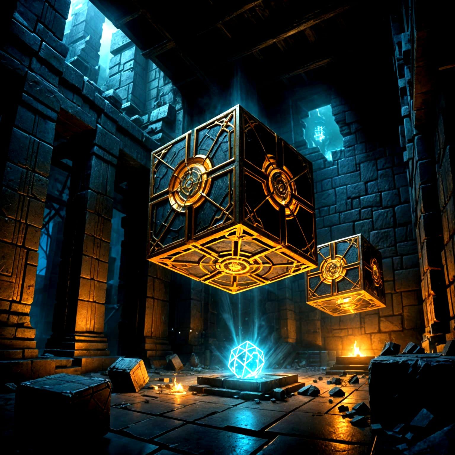 Dark Cubes in a Sinister Cyberpunk Hierarchy