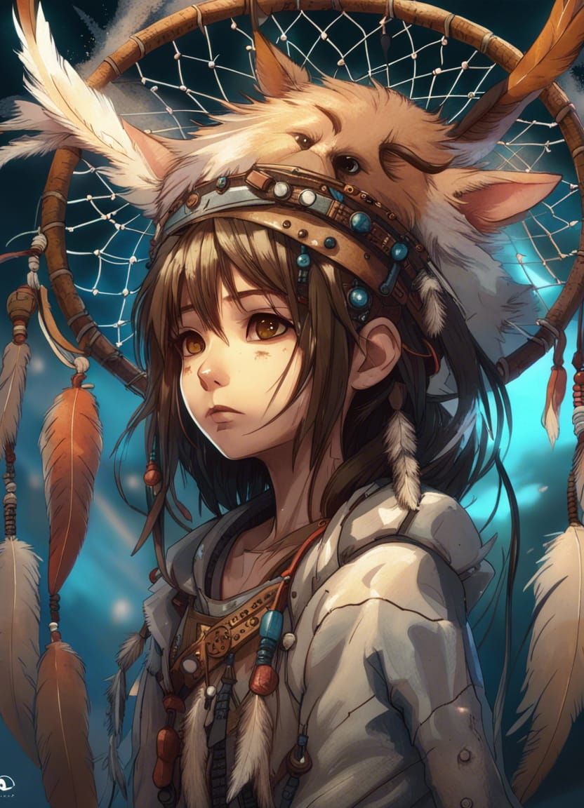 Anime Dreamcatcher in Hyperdetailed Digital Art Style