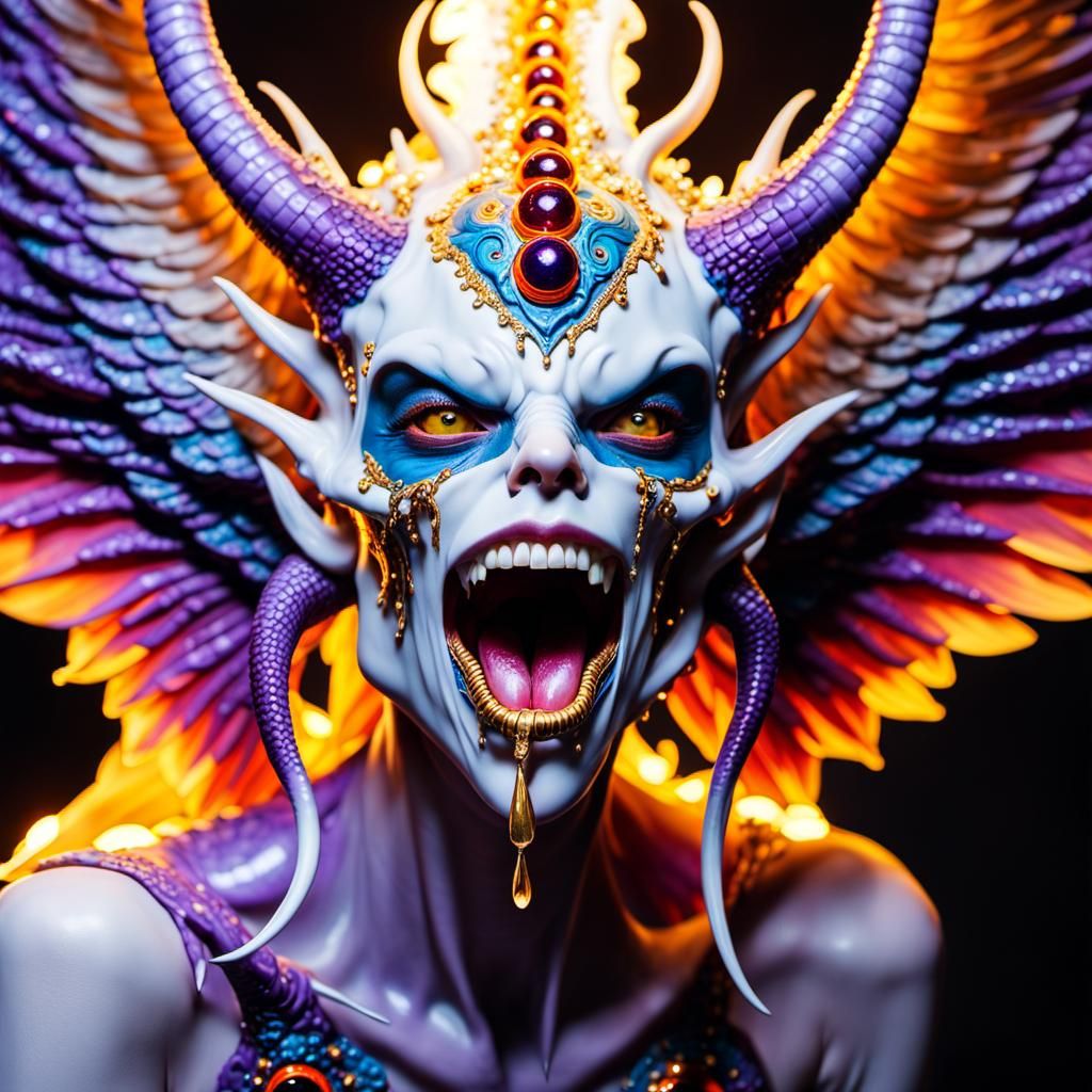 Baroque Gigeresque Albino Demoness in Liquid Acrylics