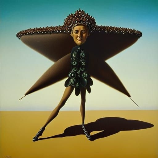 Surreal Queen of Flies in Melting Oil Style