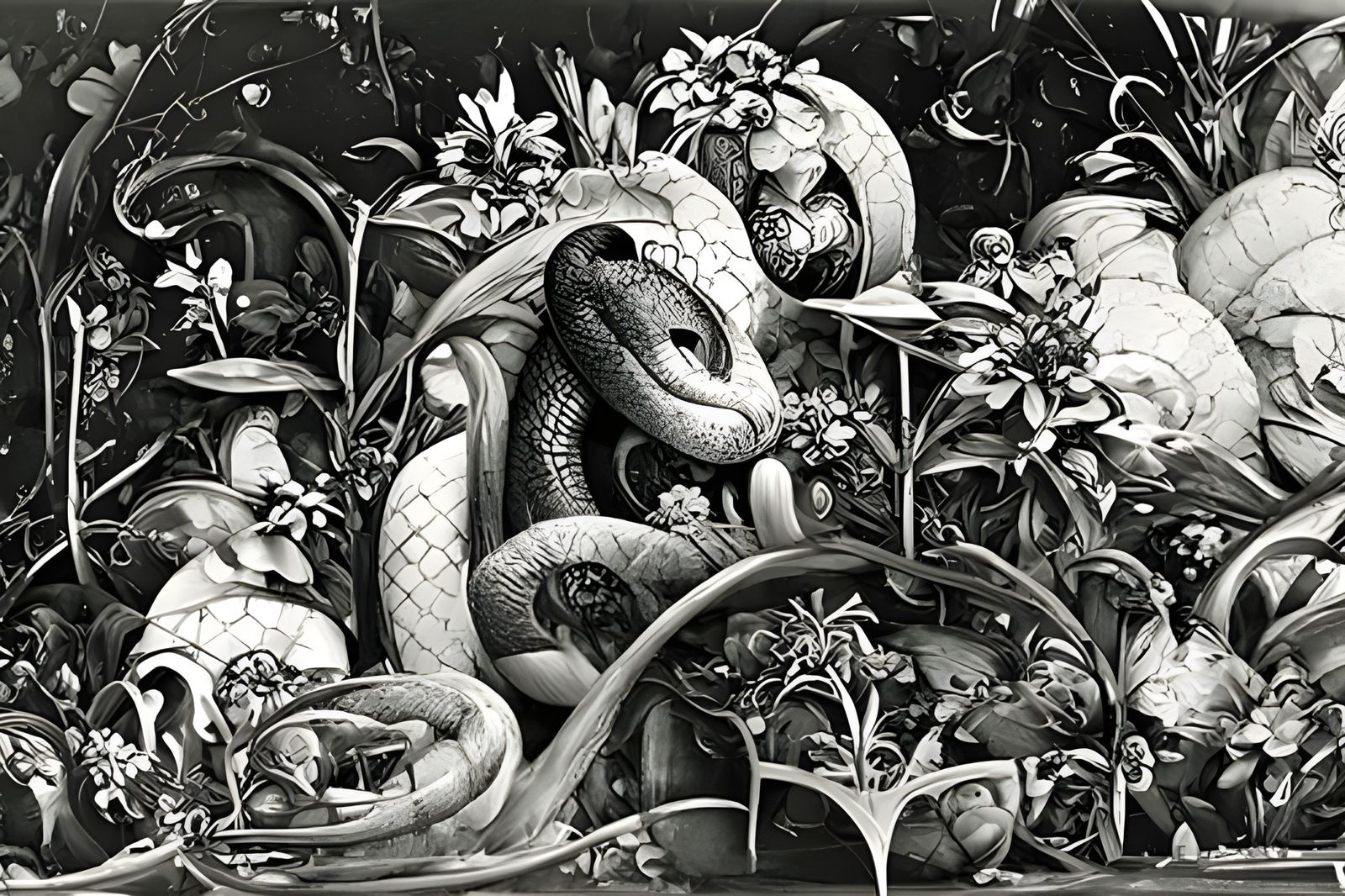 Garden of Eden: Detailed Lithograph Print