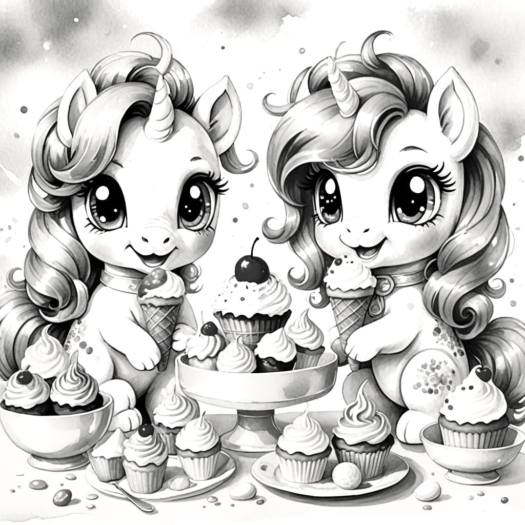 My Little Ponies Enjoy Sweet Treats in Pastel Paradise