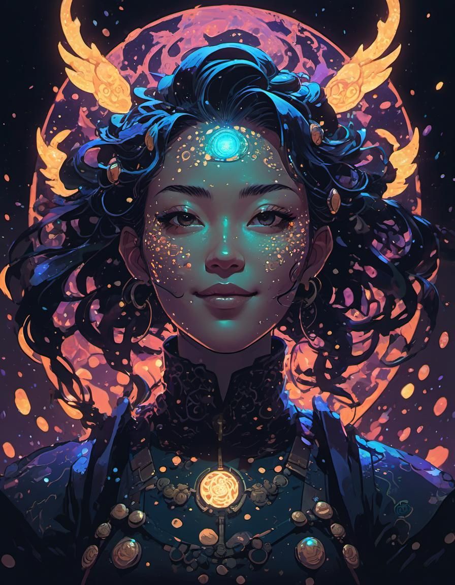 Anime Sorceress Casting Magic in Pixel Art Style