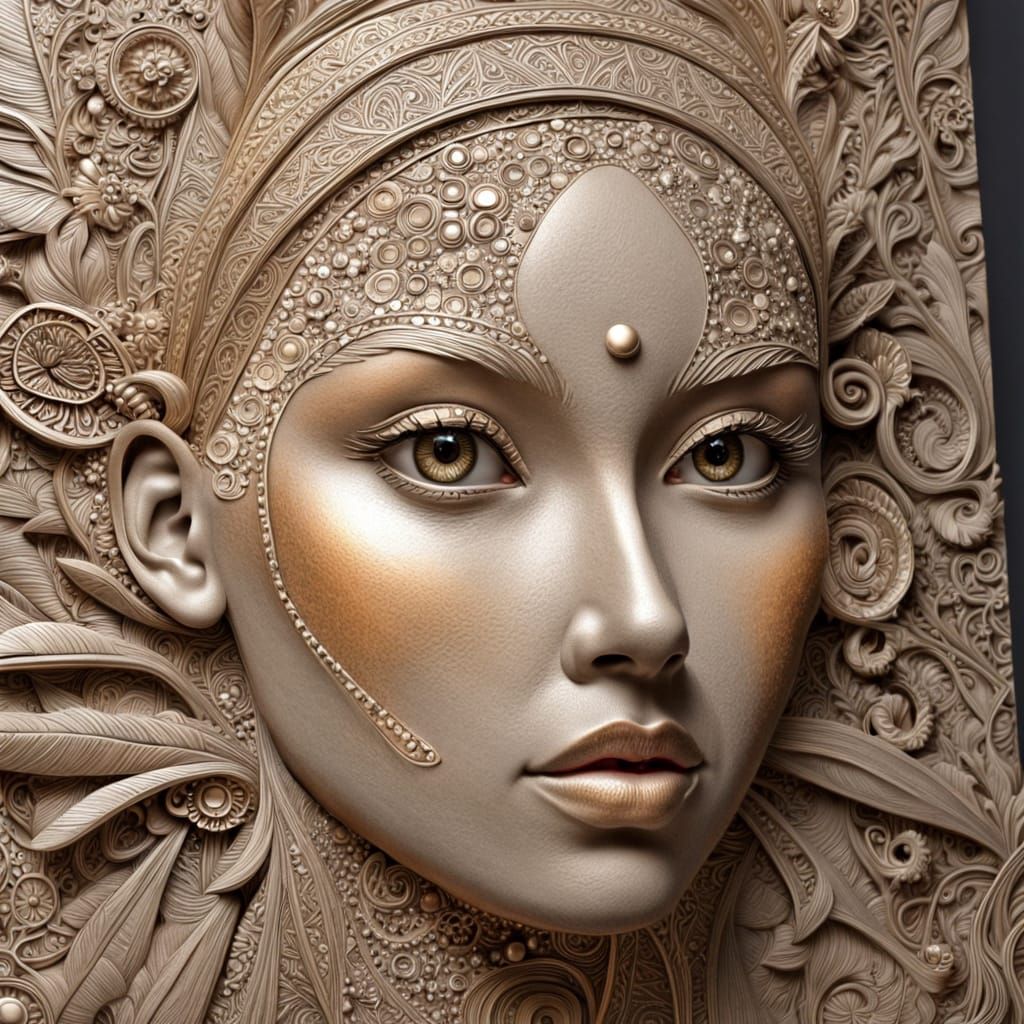 Striking Beauty in Textured Art Style